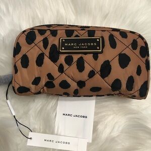 Marc Jacobs Brown and Black Quilted Cosmetic Pouch